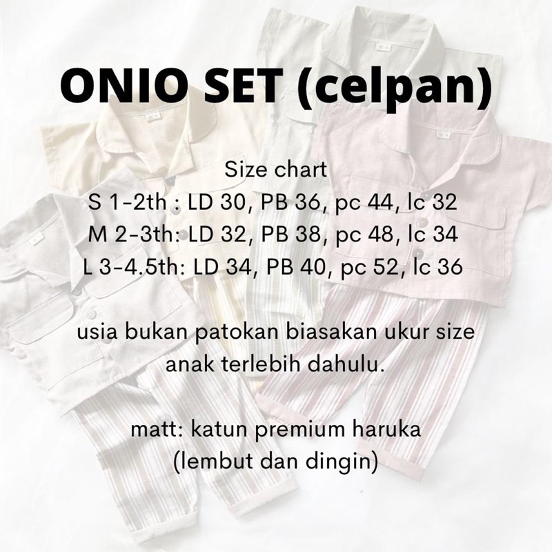 ONIO SET (celpan) Unisex | setelan stripe celana panjang anak usia 1-4tahun