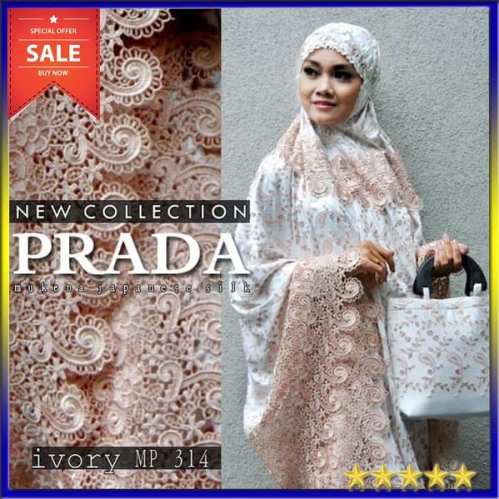 MUKENA- MUKENA DEWASA FULL BORDIR SUTRA PARIS PRADA MP 314/MUKENA ANAK/BALI/PA -MUKENA.