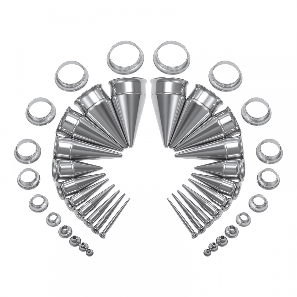 1 Set Pelebar Tindikan Telinga Bahan Stainless Steel Warna Silver