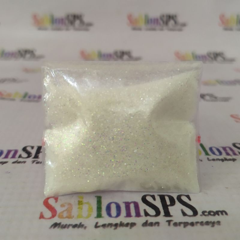 BUBUK GLITER SUGAR PUTIH RAINBOW GLITTER POWDER 5gr 5 BUNGKUS ZIP LOCK