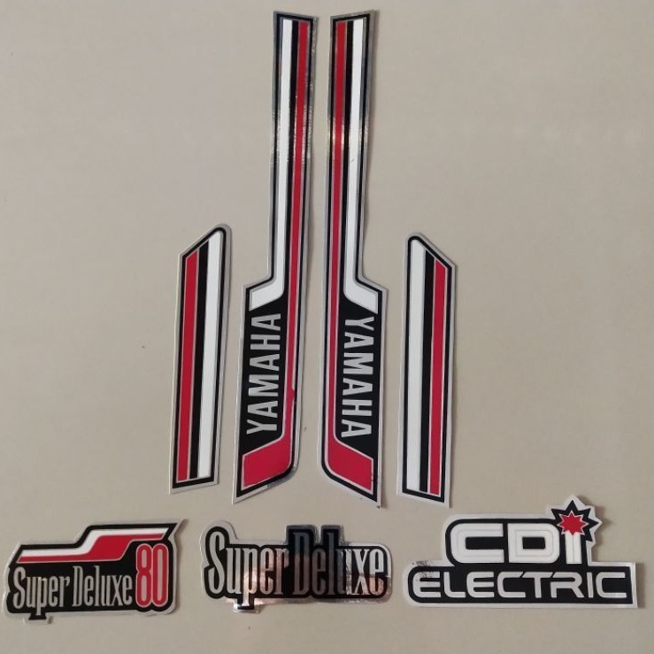 STRIPING STIKER YAMAHA V80 SUPER DELUXE STIKER V80 READY STOK