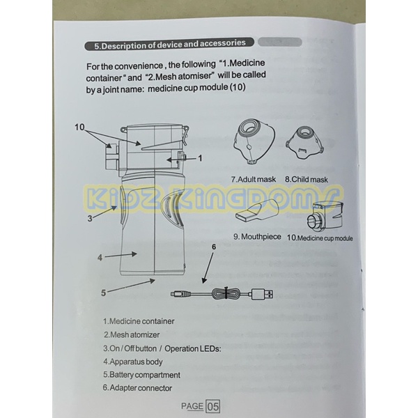 Portable Mesh Nebulizer Alat Uap Penafasan Asma Inhalasi