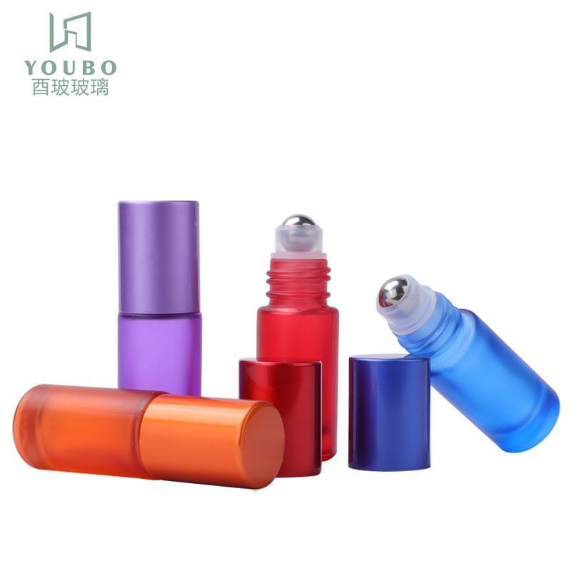 Botol Kaca Roll On 5 ml Frosted Doff TEBAL Essential Oil Thick Bottle Roller Colorfull