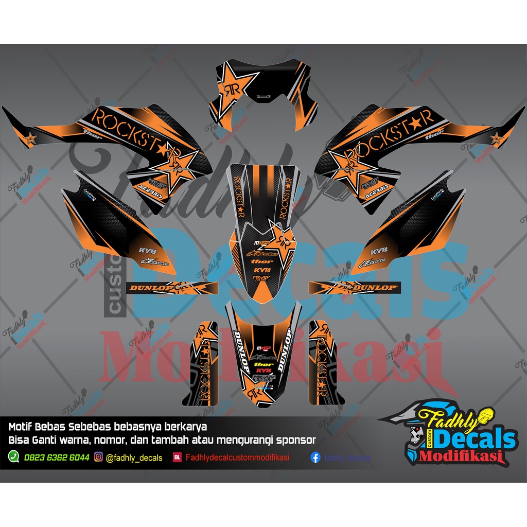 Decal KLX BF/G Hitam Orange