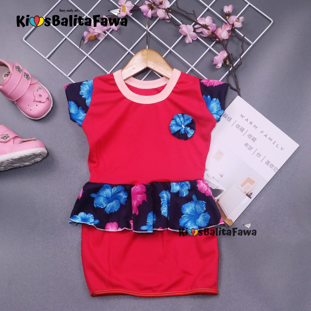 Dress Lori Bayi 3-18 Bulan  / Dres Baby Anak Perempuan Lengan Pendek Baju Pesta Adem Murah Harian