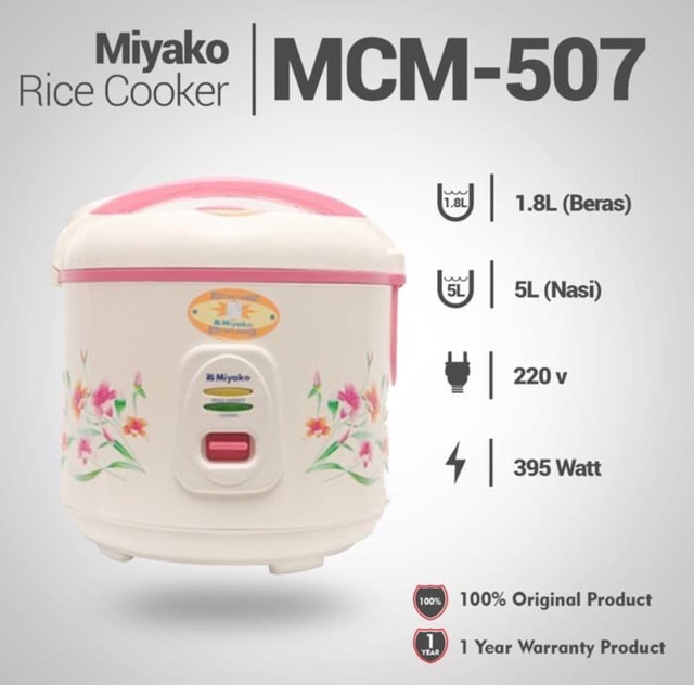 Miyako Rice Cooker MCM-507 Magic com 1.8 Liter