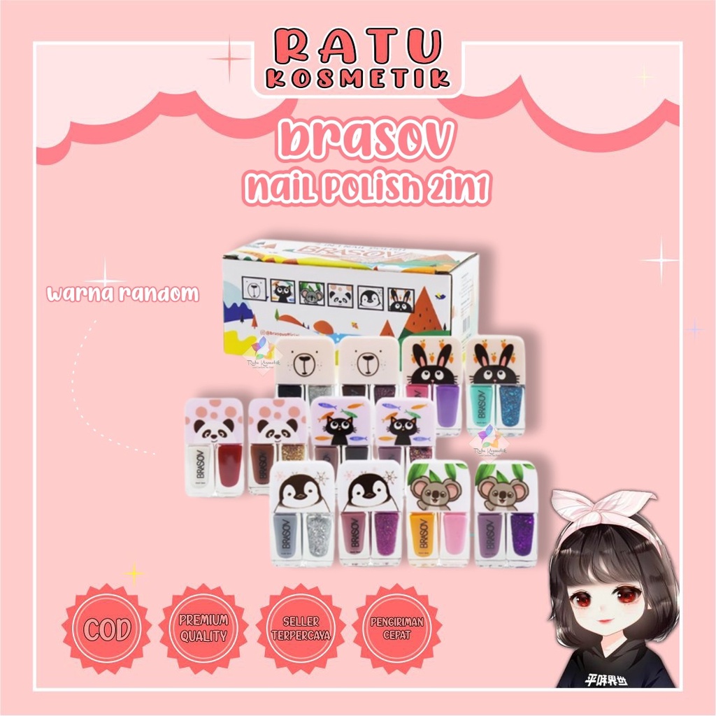 ❤ RATU ❤ BRASOV kutek 2in1 Nail Polish ala Korea Cat Kuku BPOM✔️