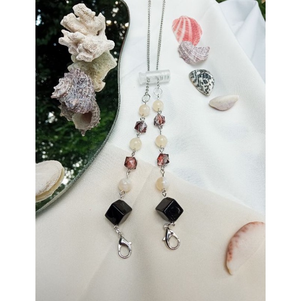 Strap Mask Crystal Marble 2 in 1 Series/ Strap Mask 2in1/ Kalung Masker/ Rantai Masker