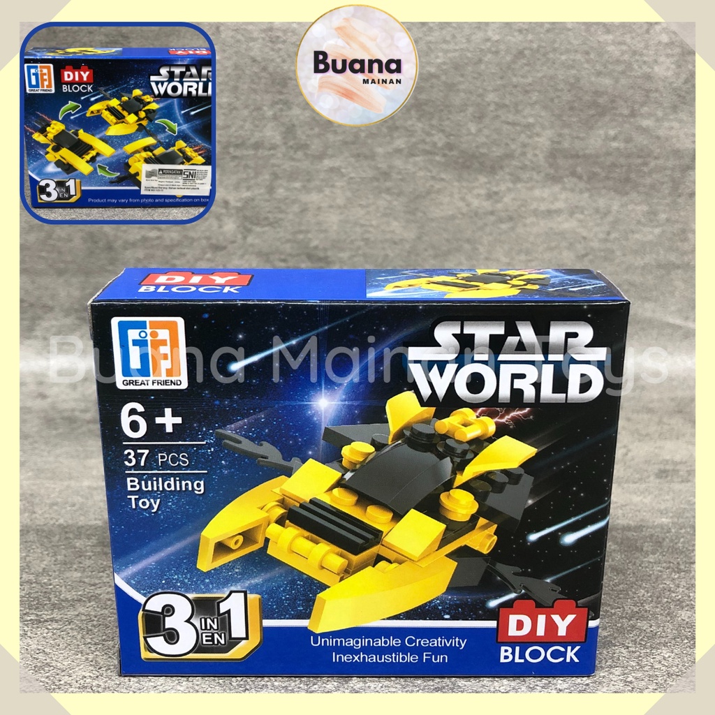 BRICKS GREAT FRIEND MINI AIRCRAFT STAR WORLD MAINAN EDUKASI ANAK COWO CEWE COMBINE PESAWAT KECIL BRICK BLOCK 11