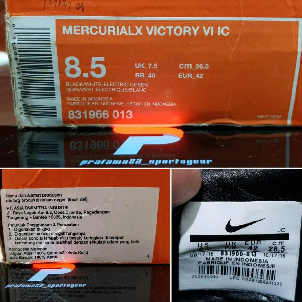 TERBARU SIZE 42 - ORIGINAL ASLI NIKE MERCURIAL X VICTORY VI IC SEPATU FUTSAL NOT proximo pro