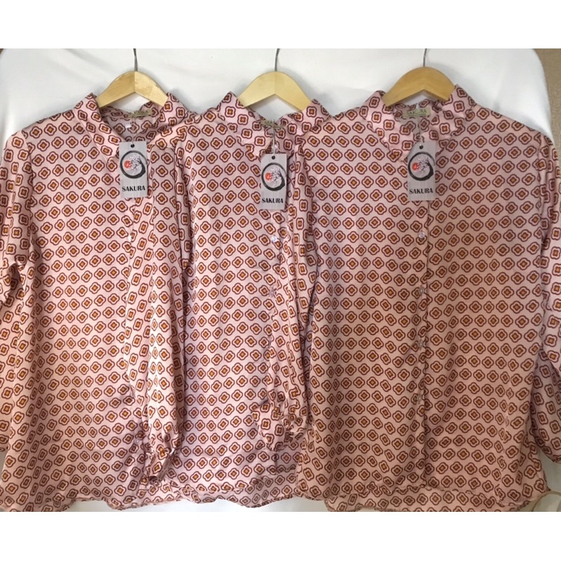 KEMEJA MOTIF ZAR*/OVERSIZE/SATIN SILK