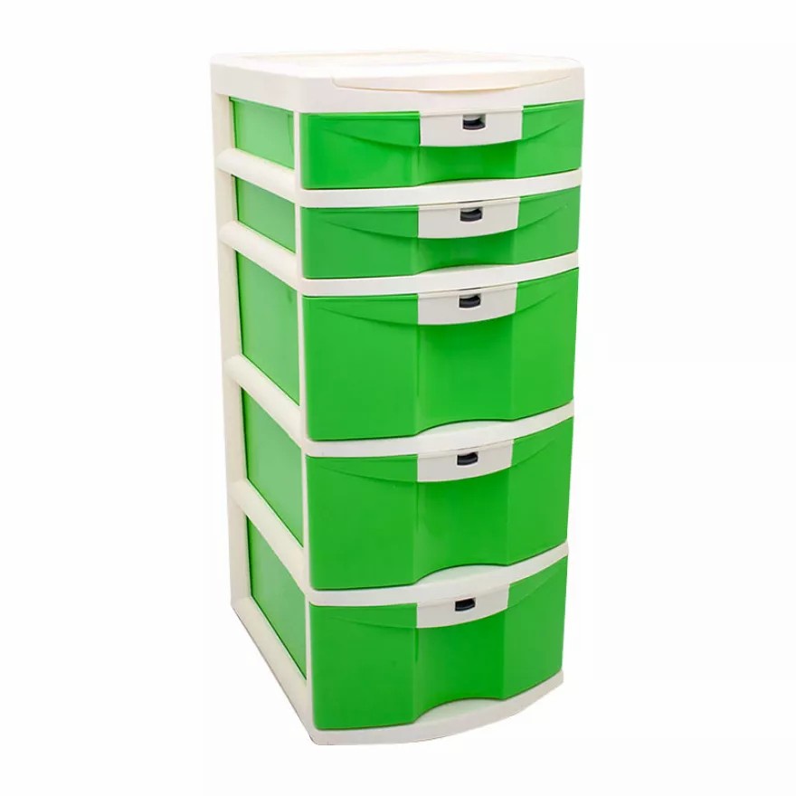 Laci Baju Susun 5 Green Leaf 7922 S2L3 Rak Salon Tempat Pakaian Box Container Dokumen Drawer Cabinet Plastik