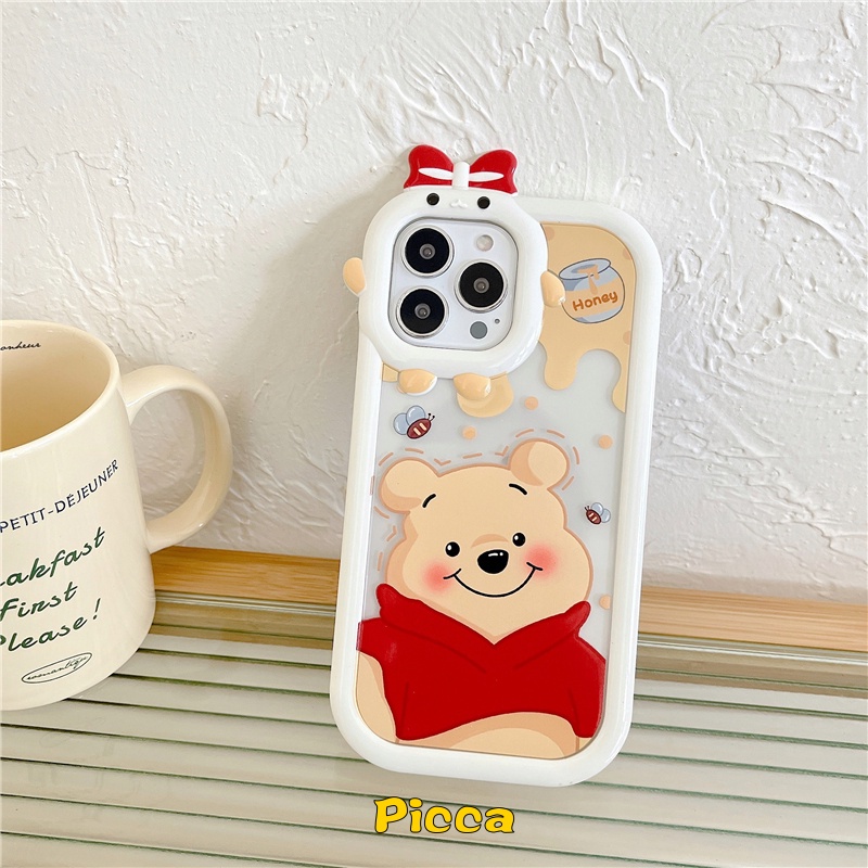 Lensa Desain Kartun Winni The Pooh Monster Untuk OPPO A15s A17 A33 A74 A55 A57 A76 A96 A3s A7 A5s A12 A53 A33 A74 A95 A16K A52 A16 A9 Reno 6 7Z A1 A5s Ani 5s 7s Az Af Case Pelindung Earphone Bluetooth Airpod