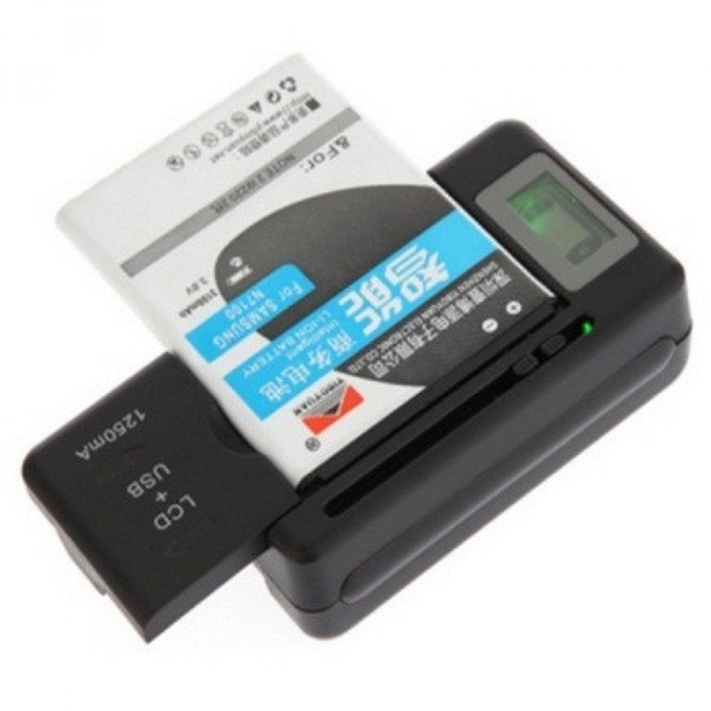 Universal Charging USB Wall Dock Battery with LCD Display - SS-5 [Hitam]