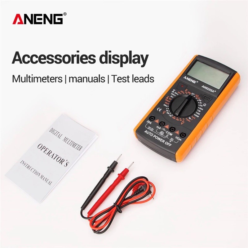 ANENG AN9205A Digital Multimeter Portable AC / DC