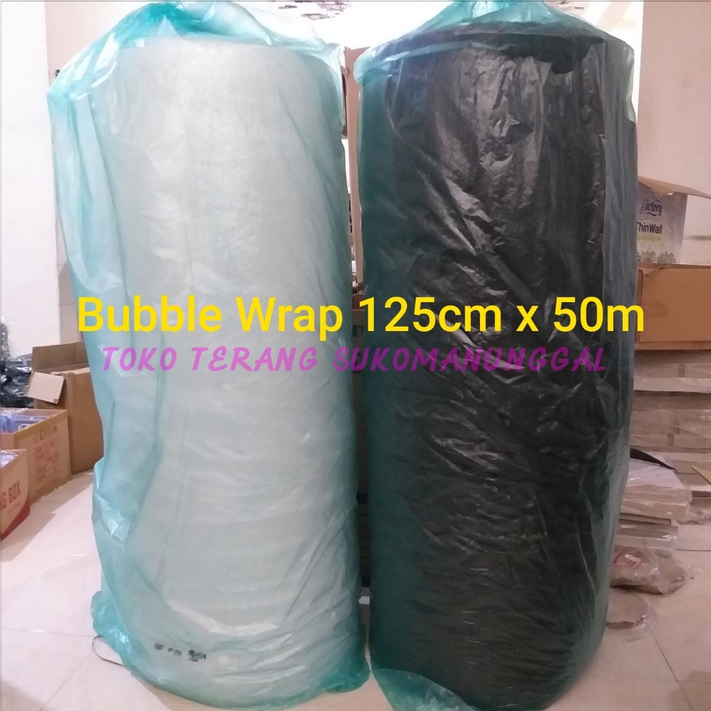

Bubble wrap bening hitam putih premium 125cmx50m 1roll