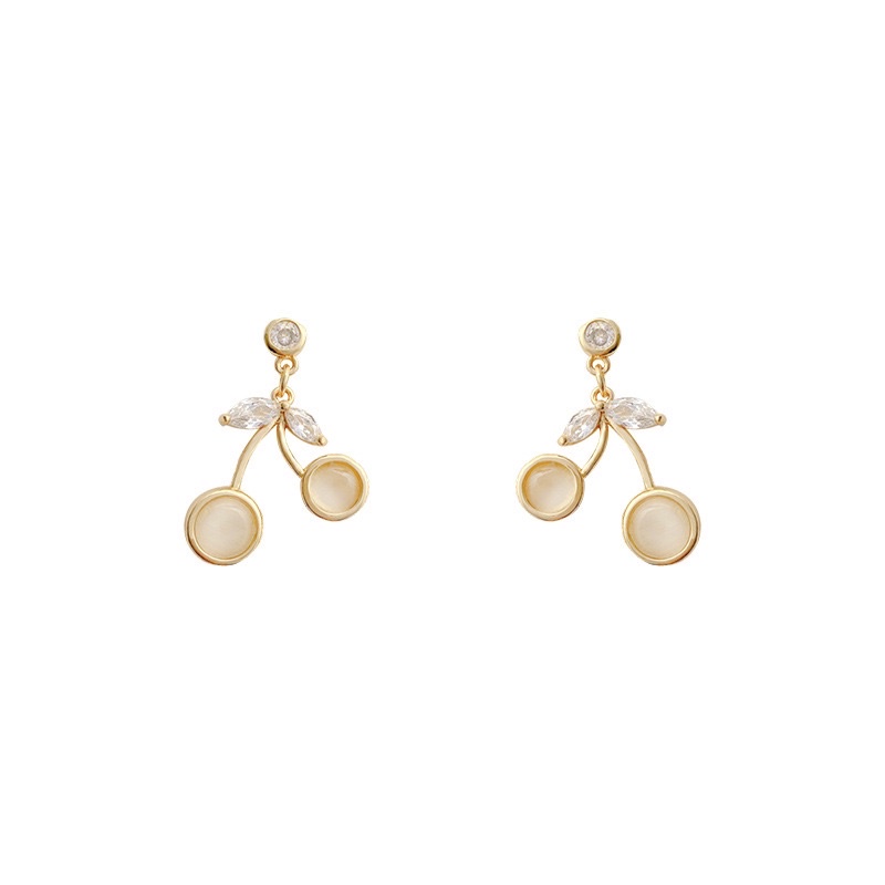 VINJOTAN - ANTING STUD IMPOR KOREA ANTI KARAT MODEL CHERRY GOLD STERLING SILVER S925