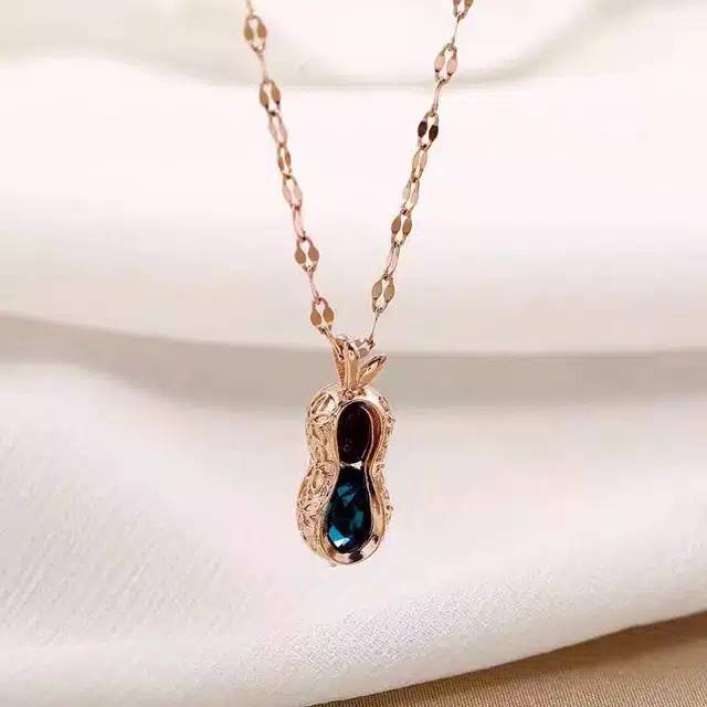 KALUNG KACANG / KALUNG TITANIUM ANTI KARAT / KALUNG WANITA / KALUNG FASHION KOREA / KALUNG LIONTIN