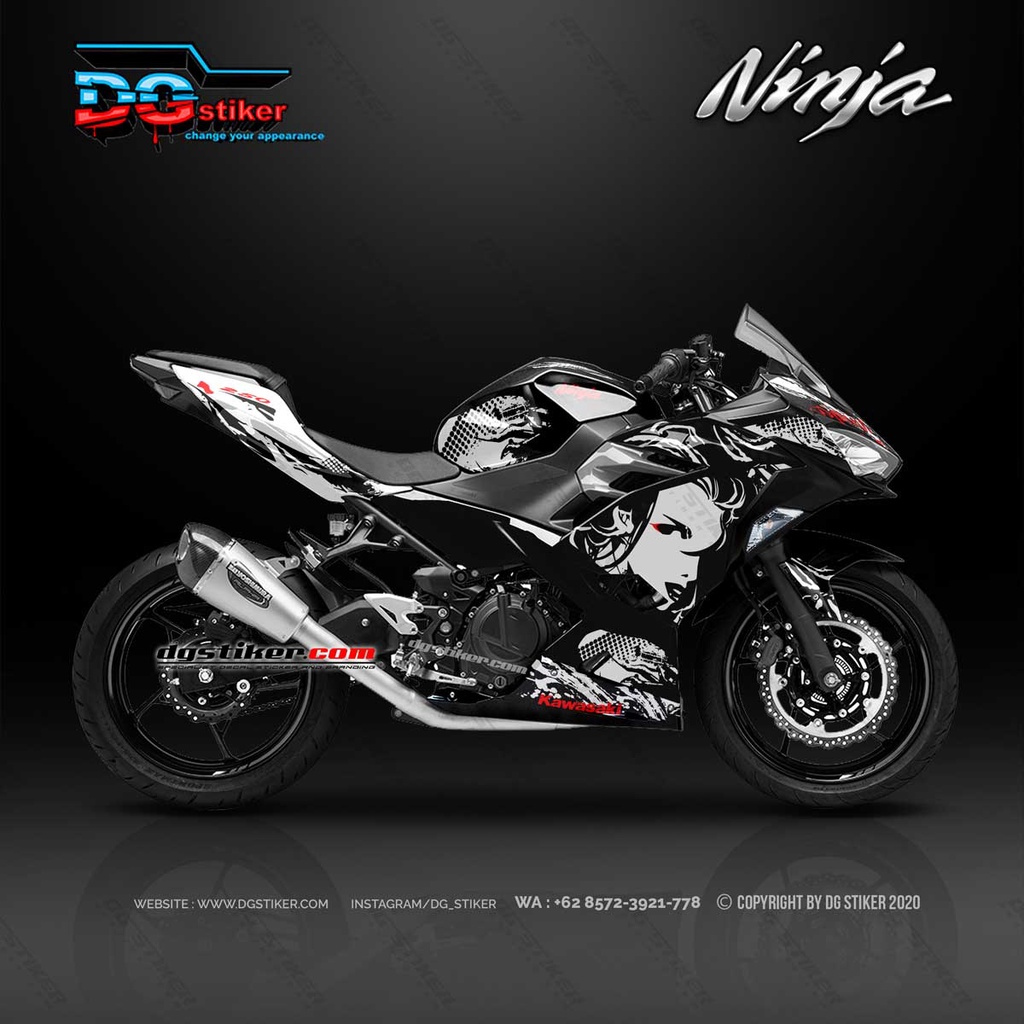 Decal Stiker New Ninja 250 FI Hitam Kabuki
