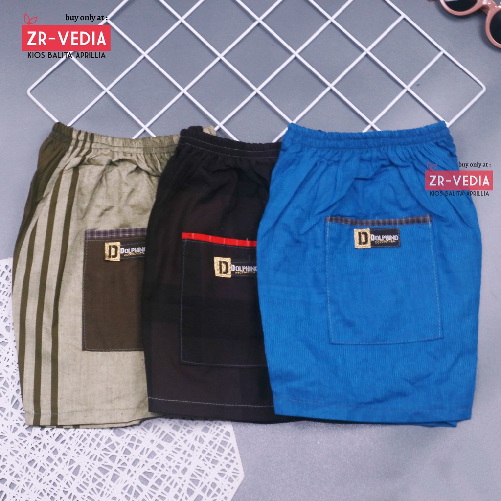 Celana Hawai Square uk 2-3 Tahun / Clana Main Anak Laki Saku Bawahan Harian Pendek Pants Cowok Rumahan