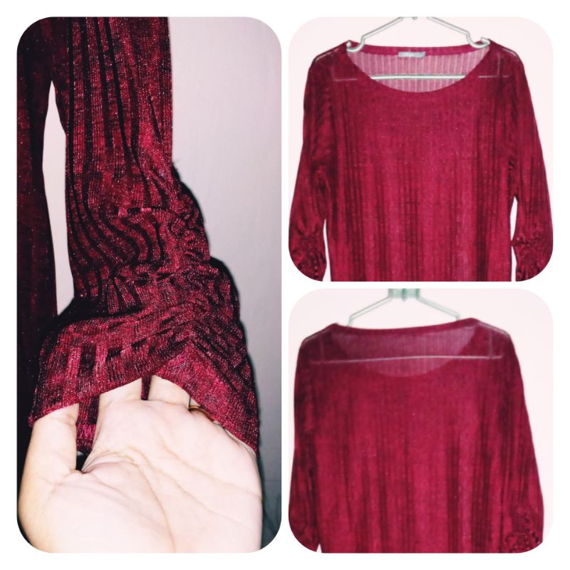 Blouse Wanita Merah Maroon