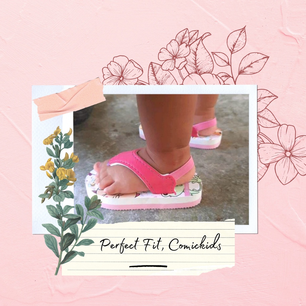 Sendal Anak Perempuan Comickids Sandal Jepit Bayi Kids Pink Slippers Flip Flop Girls Sweet Animals
