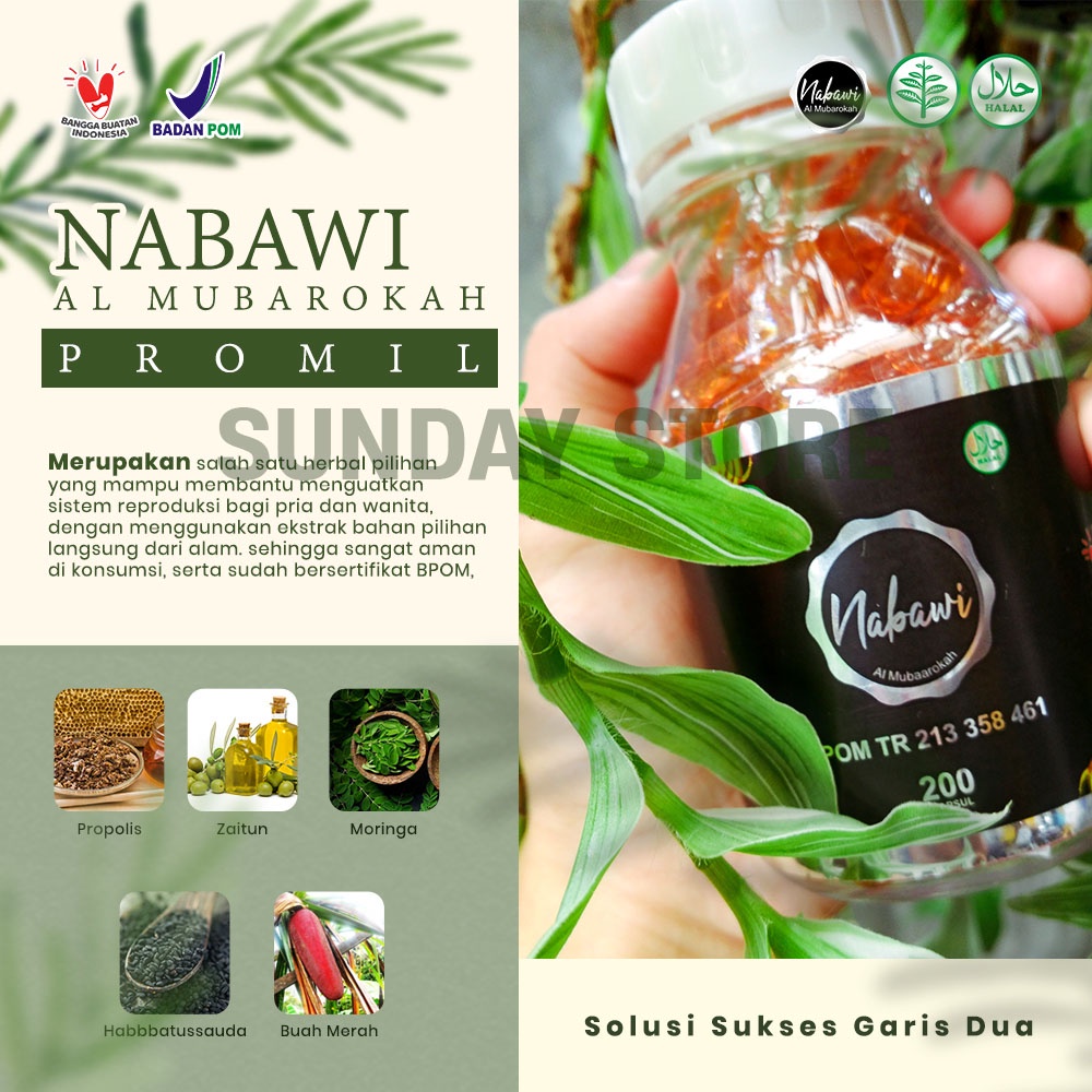 Nabawi promil habatusauda - habbatussauda extra propolis produk untuk program hamil suami istri merk nabawi oil almubarokah original asli suplemen kesehatan/habatusauda - bisa cod / bayar ditempat garansi 100% original herbal alami-2