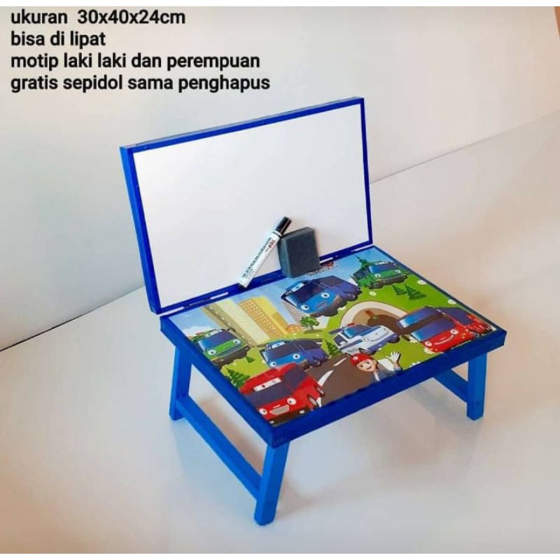 

meja belajar lipat+papan tulis karakter anak