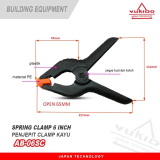 Spring Clamp 2&quot; 3&quot; 4&quot; 6&quot; Inch Nylon Penjepit Kayu Besi Klem Catok