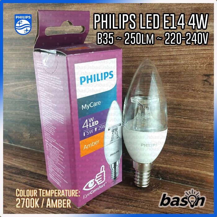 PHILIPS LED Candle 4W E14 220V B35 - Cahaya Kuning