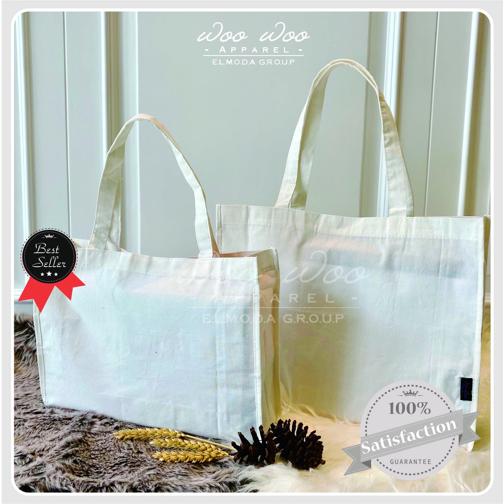 Totebag Blacu Tebal Polosan - Only White Color