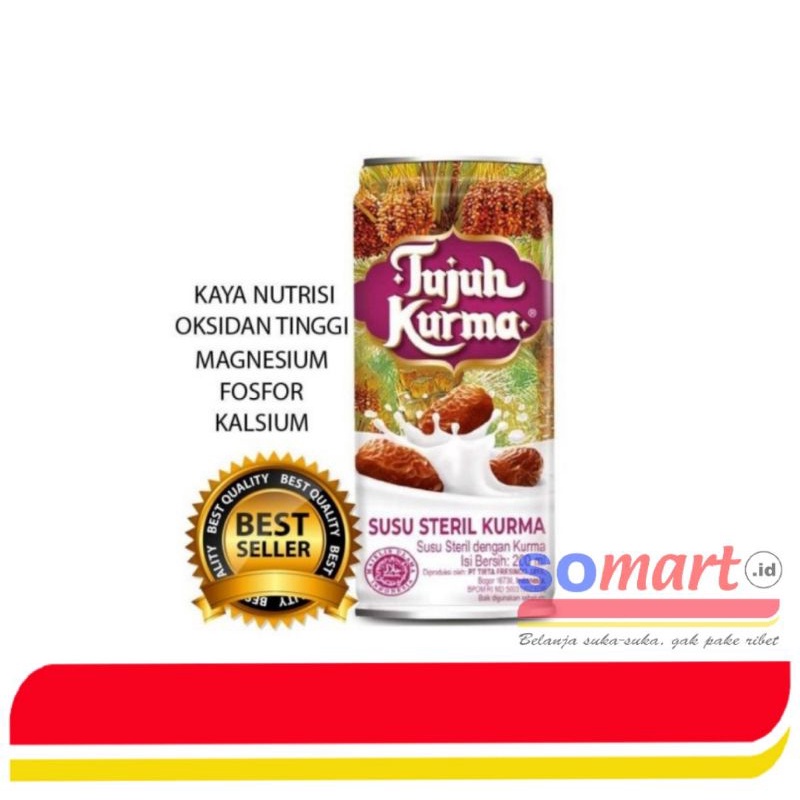 

Susu steril tujuh kurma 200ml | susu 7 kurma | susu kurma | somart