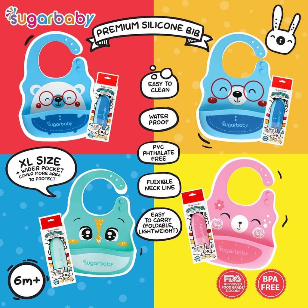 SUGAR BABY PREMIUM SILICONE BIB / BIB BAYI