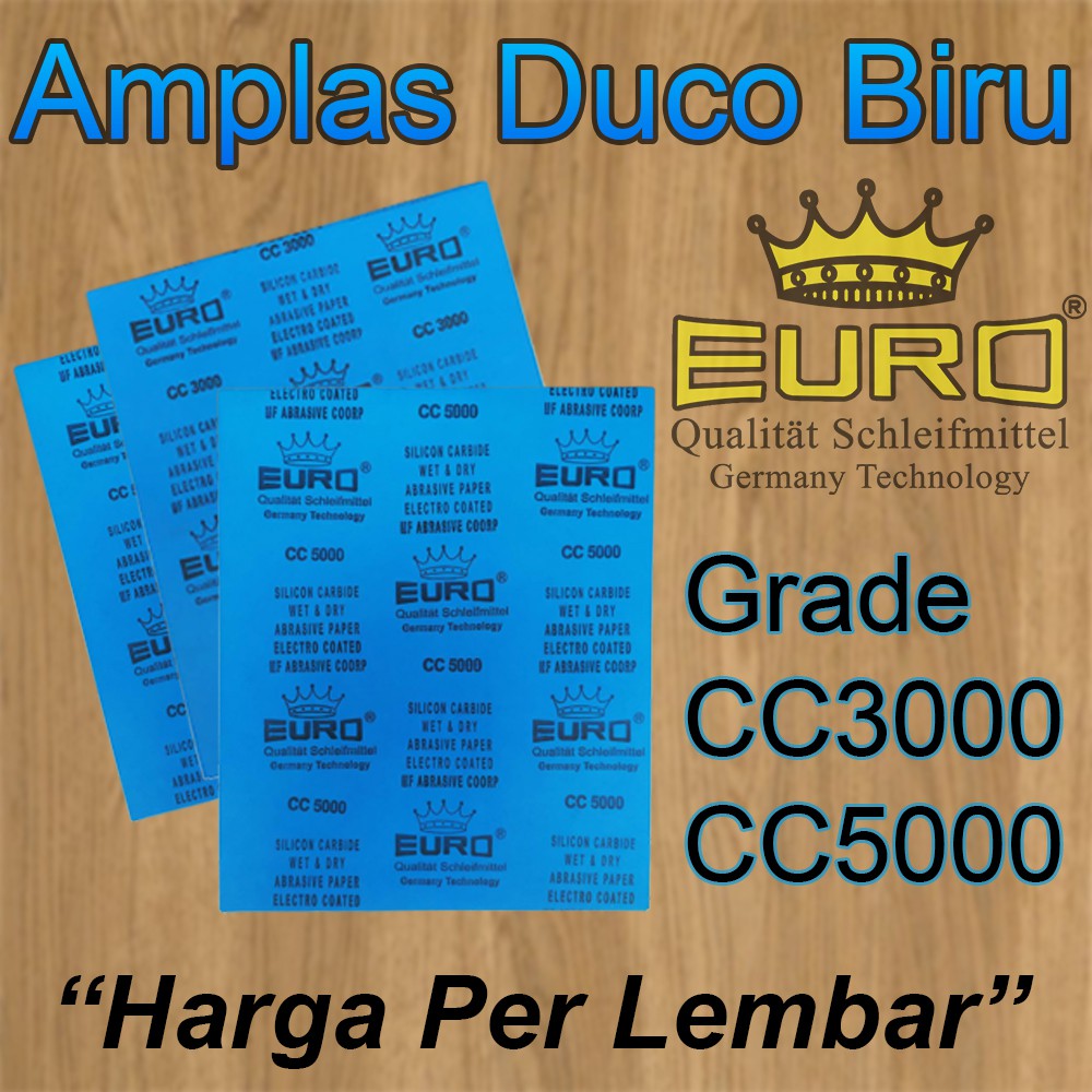 EURO Amplas Lembaran Duco BIRU Grit 3000 &amp; 5000