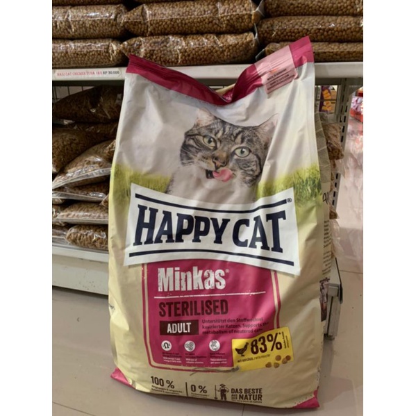 Grab/Go-Jek Happy Cat Minkas Sterilised 10kg / Makanan Kucing Habis Steril