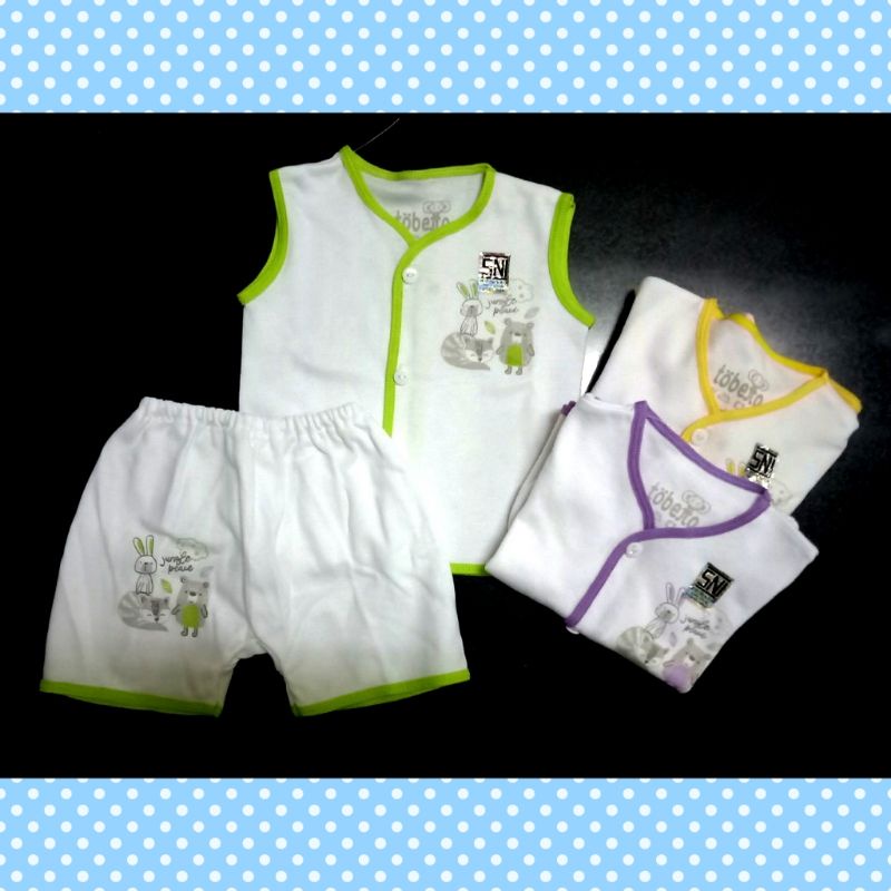 Setelan baju bayi buntung/kutung peace NB Tobetto