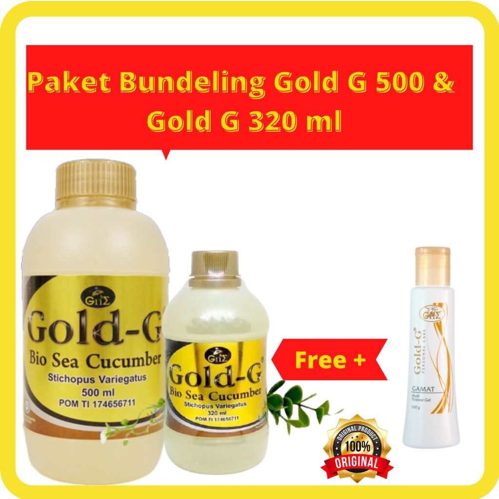 Gold G 500 ml + Gold G 320 ml  Paket Bundling Free Handbody Gold G