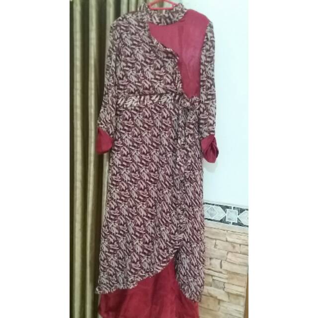 Gamis maxmara mix sifon pesta (preloved)