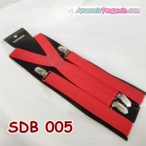 Aksesoris Suspender Pesta Merah Pria/ Wanita l Tali Baju Bretel-SDB005