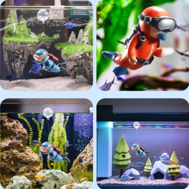 Ornamen Miniatur Kartun Penyelam Untuk Dekorasi Akuarium Ikan