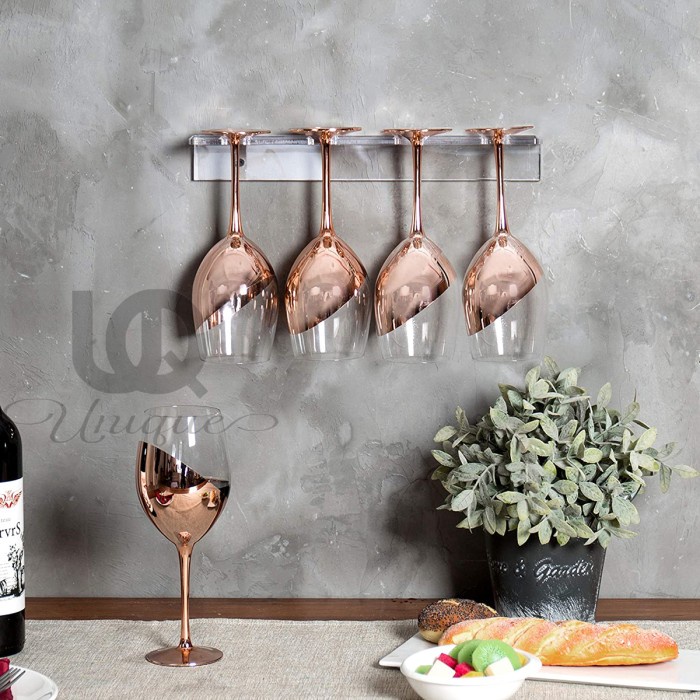 Rak Gelas Wine Gantung Akrilik - Holder Glasses Dinding Acrylic