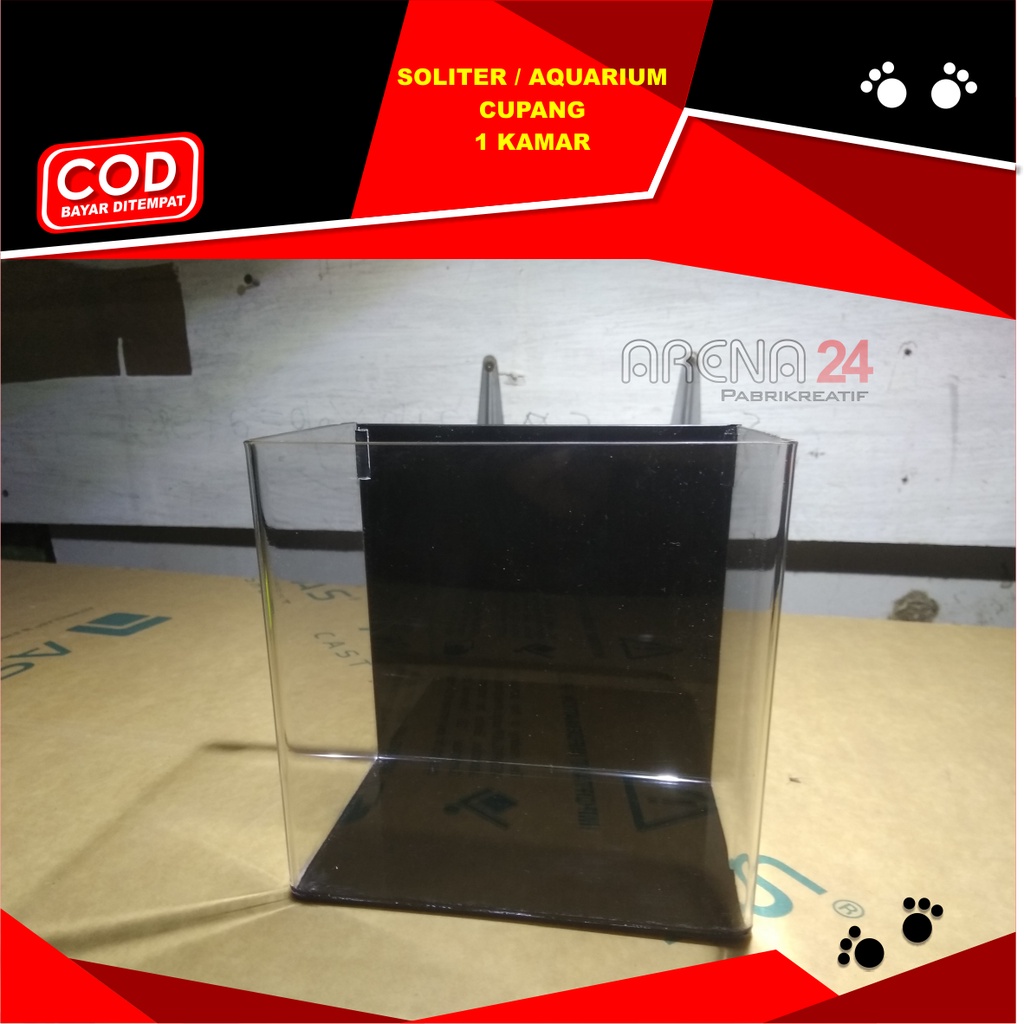AQUARIUM / SOLITER CUPANG AKRILIK 1 KAMAR 13 X 9 X 13 CM
