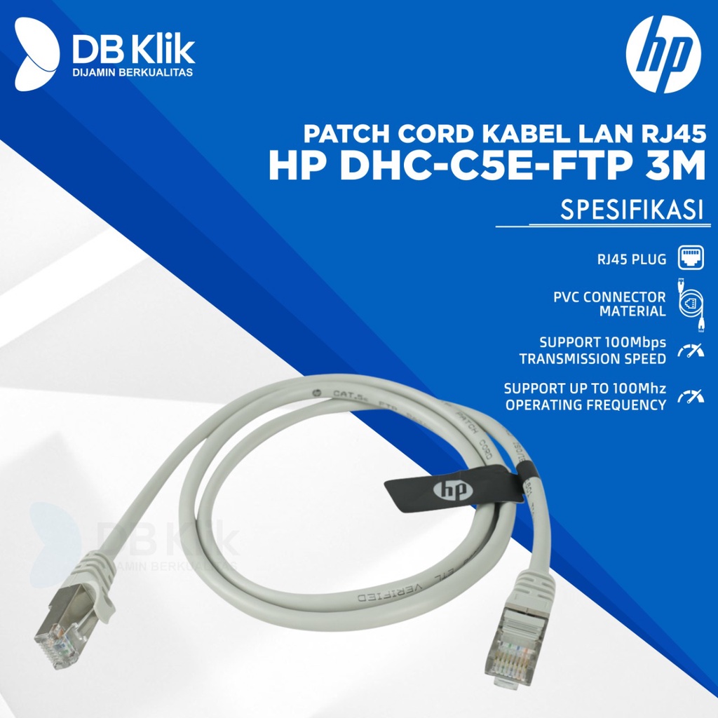 Patch Cord Kabel LAN RJ45 HP DHC-C5E-FTP 3M - Kabel FTP HP 3M Cat 5E