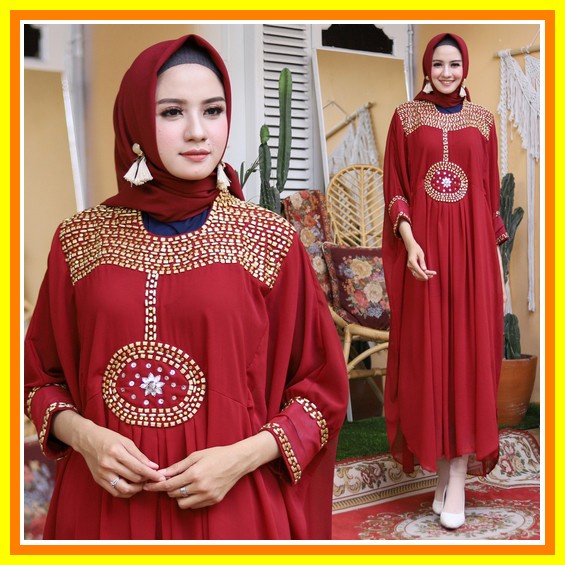 Kaftan Ramadhan 2022 Dres Kondangan Dress Muslim Kaftan Lebaran Premium Kaftan Kondangan Elegan Baju