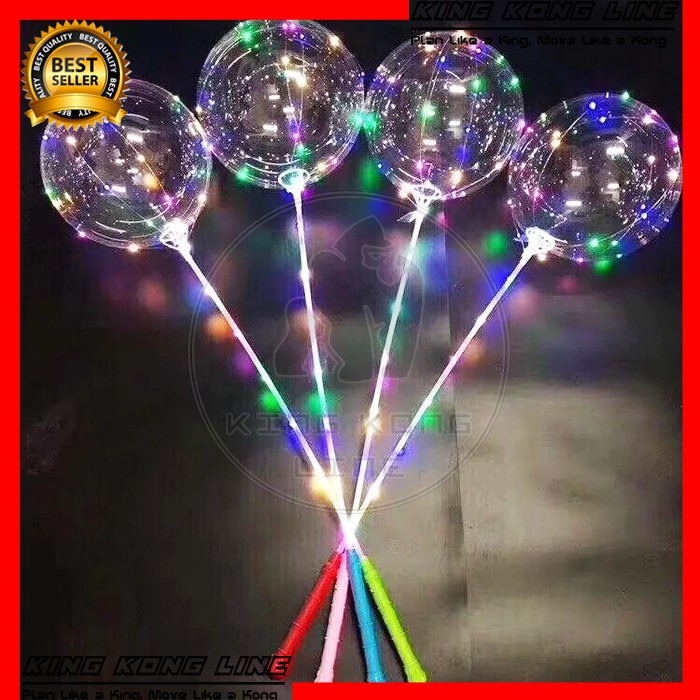 Balon Lampu  LED Tumblr  Gagang Helium Warna Warni Rainbow 