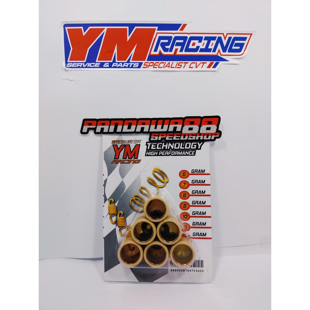 Roller 1set (6pcs) KURAWA RACING (Vario 110/Vario 150/Vario125/Beat New 2020/Scoopy 2021/Genio/PCX/ADV) | CVT |