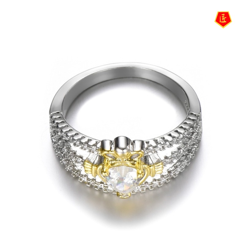 [Ready Stock]Creative Personality Crown 14K Gold Color Separation Ring