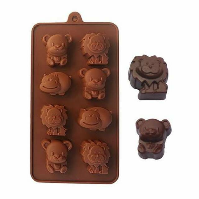 [Istana Baking] Cetakan Silikon Coklat Puding Es Batu Silikon Hippo Lion