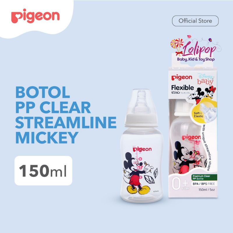 Pigeon Botol Susu PP Clear Streamline Mickey 150ml