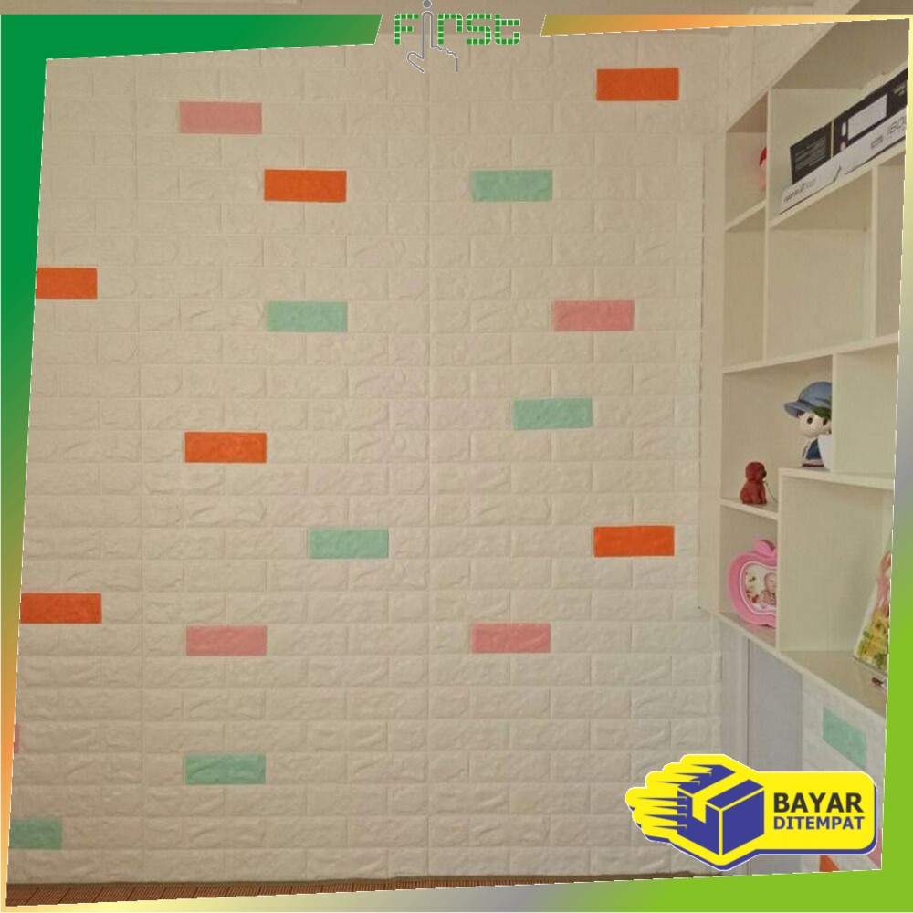*COD* FH-C206 Wallpaper Dinding Foam 3D Kecil Motif Batu Bata/Walpaper Stiker Dinding Dekorasi Kamar-3